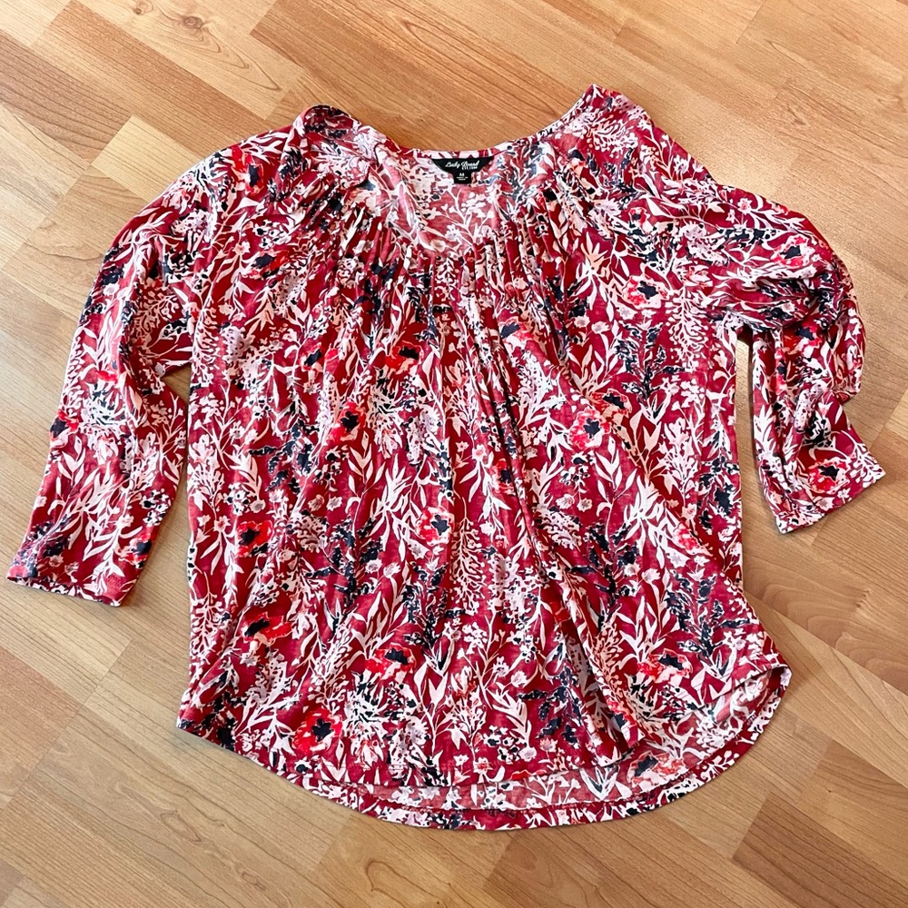 Lucky Brand Floral Peasant Top